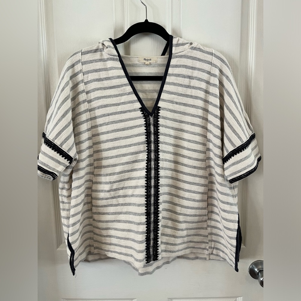 NWOT Madewell Women's Elise Embroidered Hooded Tunic Top Medium Large Pockets - Picture 11 of 15